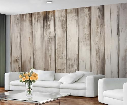 PAOABIU Wood Wallpaper Murals, Removable Wood Panel Removable Wallpaper for Bedroom, Renter Friendly Wall Paper for Living Room, Rustic Wall Mural, Vintage Large Mural & Walls Decor