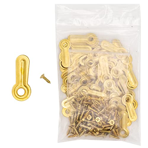 Image of Picture Frame Backing Clips Black 1 inch with Screws Large Size 100 Pack - Retaining Clips for Picture Frames - Ridge Turnbuttons 100 Tabs and 100 Screws