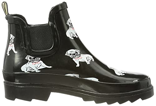 Beck Damen Möpse Gummistiefel, Schwarz, 39 EU