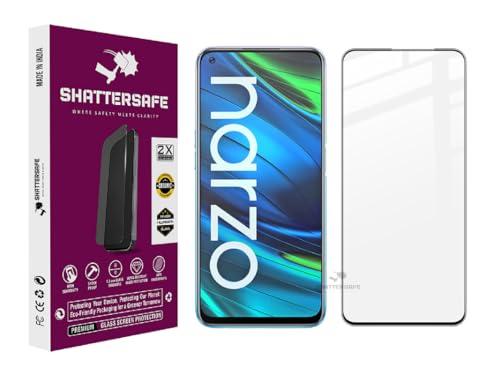 Image of Shattersafe Oleophobic Tempered Glass Compatible For Realme Narzo 20 Pro /Narzo 30 / Narzo 30 5G / Narzo 30 Pro 5G [Pack of 1]. Edge To Edge Full Screen Protection With Easy Installation Kit.
