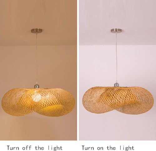 Lámpara colgante de ratán beige H3TF5J para isla de cocina 3