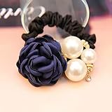 YOKWI Haar Perlenbänder Haar Mädchen Elastischer Gummiring Perlenhalter Strass Seil Haar Blume Haarbänder Rose Haargummis Pferdeschwanz Haarpflege Haargummis mit Reißverschluss unter 5 mit