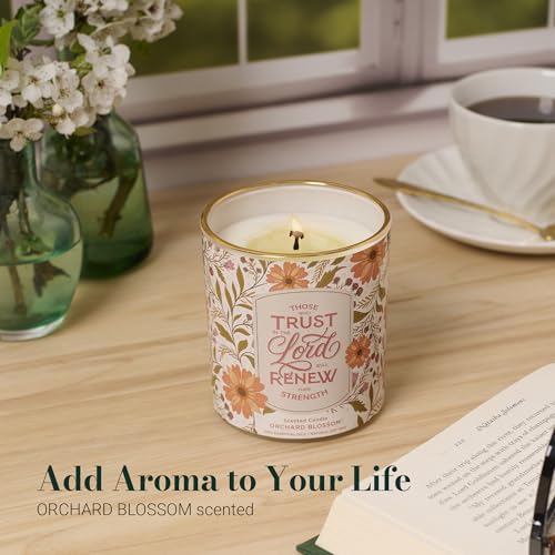 Image of Christian Art Gifts Trust in the Lord Scented Candle: Soy Wax, Bible Verse