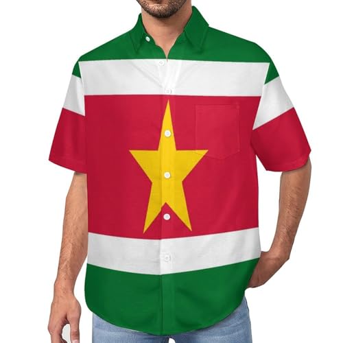 Chemise Suriname homme à manches courtes imprimé 3D drapeau de S à 7XL
