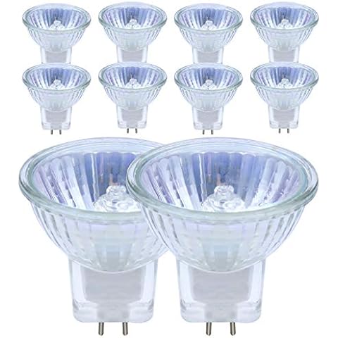 BEIJITA GU4 Halogen Bulbs,10Pcs MR11 12V 20W Halogen Light Bulbs Warm White 2700K Spotlight Bulbs,Glass Cover 35mm Diameter,2000H,GU4 Bulb Bi-Pin Base for Track Lighting,Cabinet,Not Dimmable Cover