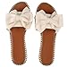 Movnebyro Women's Bow Knot Slides Open Toe Slip On Slides Comfortable Flats Beach Travel Vacation Sandals Summer Walking Sandals Fashion Outdoor Shoes