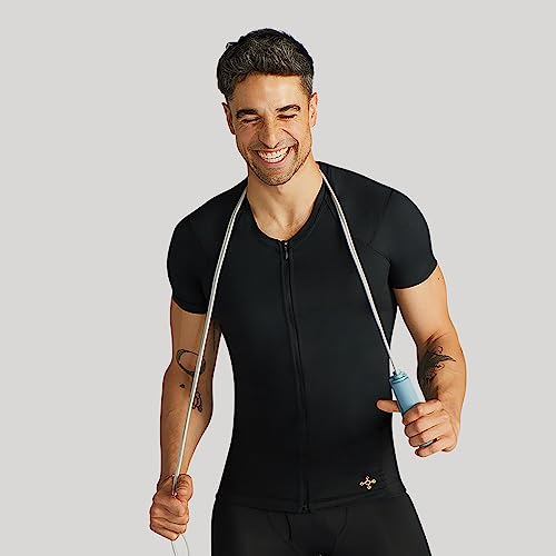 Tommie Copper Mens Short Sleeve Compression Shirt with Front Zipper – Full Back & Shoulder Support, Posture Corrector4