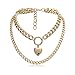 Produktbild Vektenxi Halsketten, Muttertag, Punk Doppelschicht Liebe Herz anhänger Dicke panzerkette Choker Halskette schmuck langlebig und nützlich