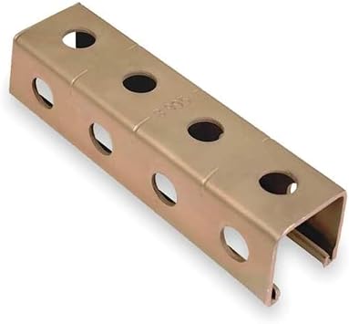 Kindorf Single Channel Strut, Punched, Steel, Electroplated, 9/16 in Hole Size, Gold B 995 10-1 Each