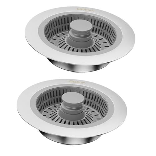 Colador para desagüe de cocina 3 en 1 de acero inoxidable