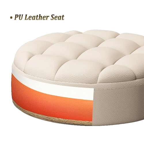 Taburete giratorio ajustable con asiento de piel sintética, ideal para oficina en casa y uso terapéutico