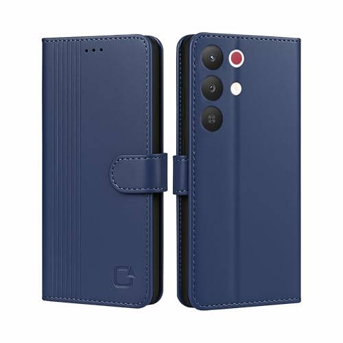 Image of AIBEX Shock Proof Flip Compatible for Realme 15X 5G Flip Cover Leather Finish | Inside TPU with Card Pockets | Wallet Stand | Complete Protection Flip Case - Blue