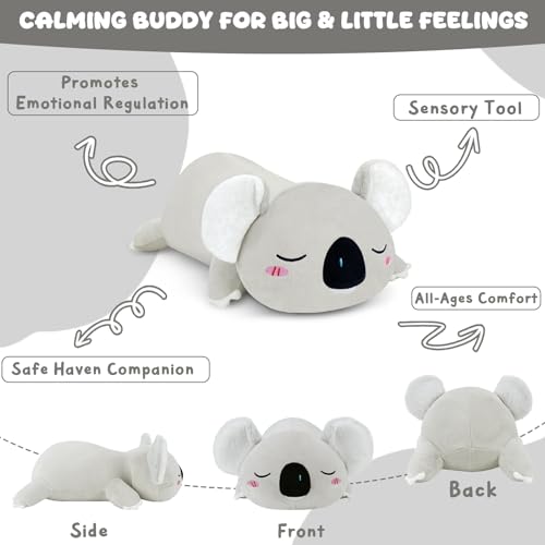 Image of TOYSYM Weighted Stuffed Animals Koala, Koala Plush with Weighted Beads, Cute Plushie Pillow Gifts for Adults Kids Boys Girls 23.6 Inch