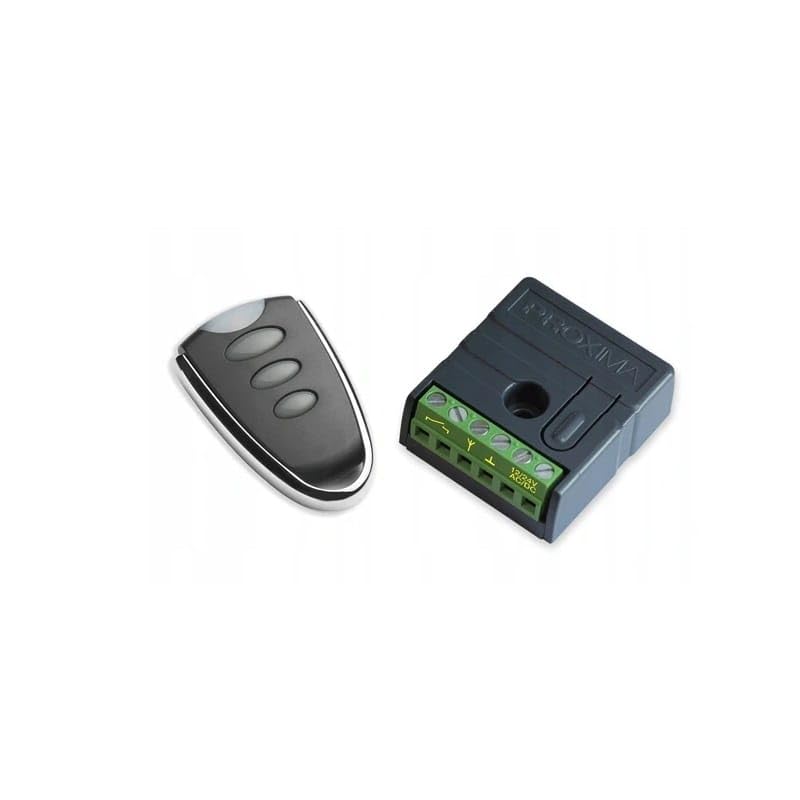 Récepteur HomeLink EU pour Portail et Porte de Garage – Contrôleur Universel Compatible Voitures Européennes avec HomeLink, Module Relais 1 Canal, Télécommande Incluse, Installation Facile