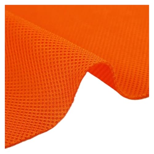 Tejido transpirable de malla 3D, color liso, para manualidades, para hacer sillas y altavoces, tejido absorbente de sonido (naranja)