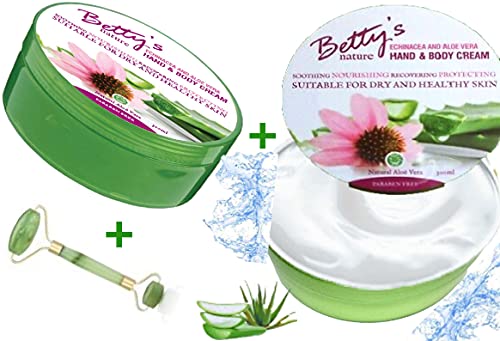 Crème Hydratante Aloe Vera Apaisant Peau Sensible et Rougeurs avec Roller Jade