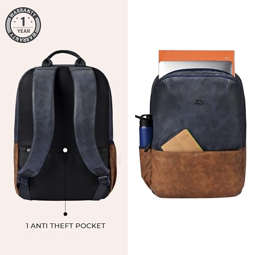 Gear Uber Leatherite Medium Faux Leather Water Resistant Laptop Backpack - Image 5