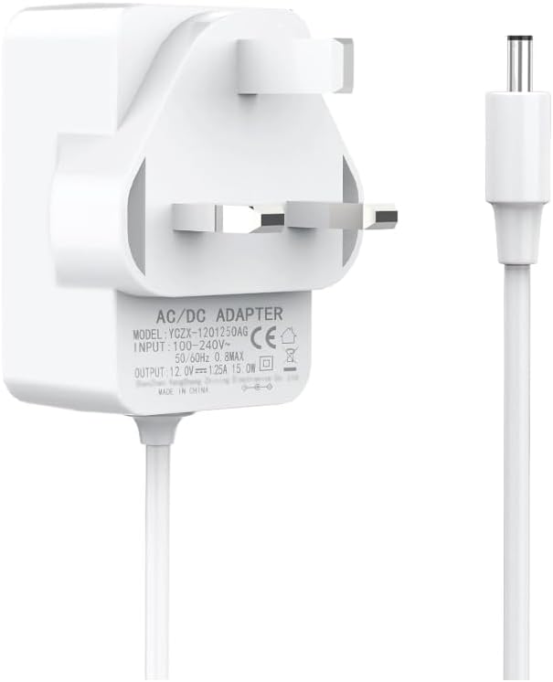 15 W voedingsadapter oplader voor Echo Dot Power Cable, 1,5 m 12 V 1,25 A Power Supply Charger Power Charging Cable for Echo Dot (3e/4e/5e generatie) Dot met Clock Dot Kids Edition Show 5 (1e 2e