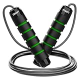 ESWIFT Jumping Premium-Sprungschnur - verstellbare Länge, rutschfeste Griffe, Hochgeschwindigkeits-Springseil für Fitness, Cardio und Training - 2.8 m lang für Kinder und Erwachsene (Grün)