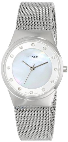 [pT[]Pulsar rv SilverTone Stainless Steel Watch with Swarovski Crystal Markers PH8053 fB[X [sAi]
