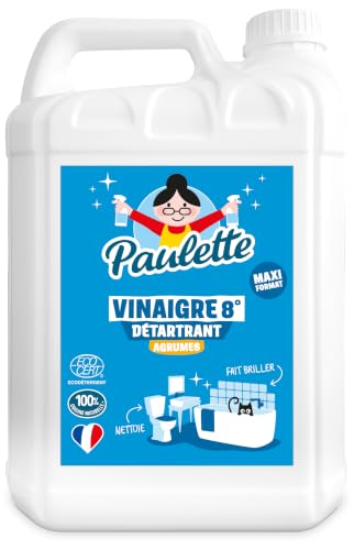 Paulette - Vinaigre Agrumes 8° - Détartrant Multi-Surface - 5L