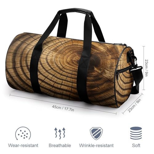 Tree Rings Gym Bag for Men Women, Sturdy Oxford Cloth Travel Bags with Removable Shoulder Strap, Waterproof Duffel Bag for Fitness, Travel, Yoga2