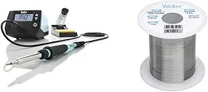 Weller WE1010NA Digital Soldering Station with Weller Solder Wire, Dia: 0.5 mm / 0.020 in, Wt: 100 g / 3.527 oz, Alloy Sn60Pb40, Flux content 2.2% - WSW SnPb (T0051403299)