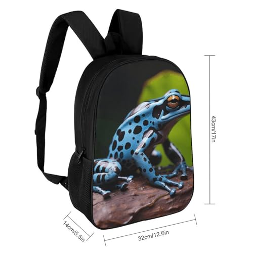 Dart Frog Blue Backpack 17 Inch Laptop Backpack Water Resistant Bookbag Large Capacity Travel Bag2