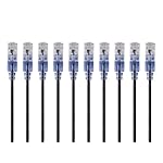 Monoprice Cat6A Ethernet Patch Cable - Snagless RJ45, 550Mhz, 10G, UTP, Pure Bare Copper Wire, 30AWG, 10-Pack, 3 Feet, Blue - SlimRun Series - Image 2