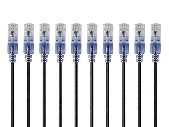 Monoprice Cat6A Ethernet Patch Cable - 10-Pack, 5 Feet, Black, SlimRun Series