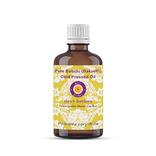 Deve Herbes Pure Babchi (Bakuchi) Oil (Psoralea corylifolia) | Cold Pressed | Natural | Undiluted | For Diluting Essential Oils | For Skin & Massage | Men & Women | 50ml