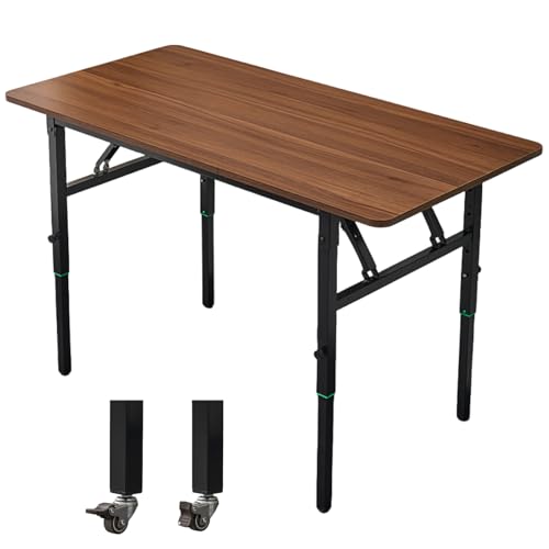 Vielseitiger, leichter Laptoptisch auf Rollen, stabiler, platzsparender Schreibtisch für Heimbüro und Sofa, ideal für Remote-Arbeiten und Studium, Braun ((L x B x H) 80 x 40 x 75 cm