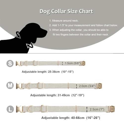 YUDOTE Ultra-weiches Hundehalsband aus natürlicher Baumwolle mit Twillgewebe für kleine Hunde mit empfindlicher Haut,Grau