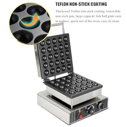 Mini Dutch Pancake Maker, 1750 W Kommerzieller Dutch Pancake Maker, Kommerzielle Elektrische Antihaft-Pfannkuchenmaschine, 25 Runde Pfannkuchen, 50–300 ℃ Muffin-Waffeleisen Zum Backen Von Crepes – Bild 5