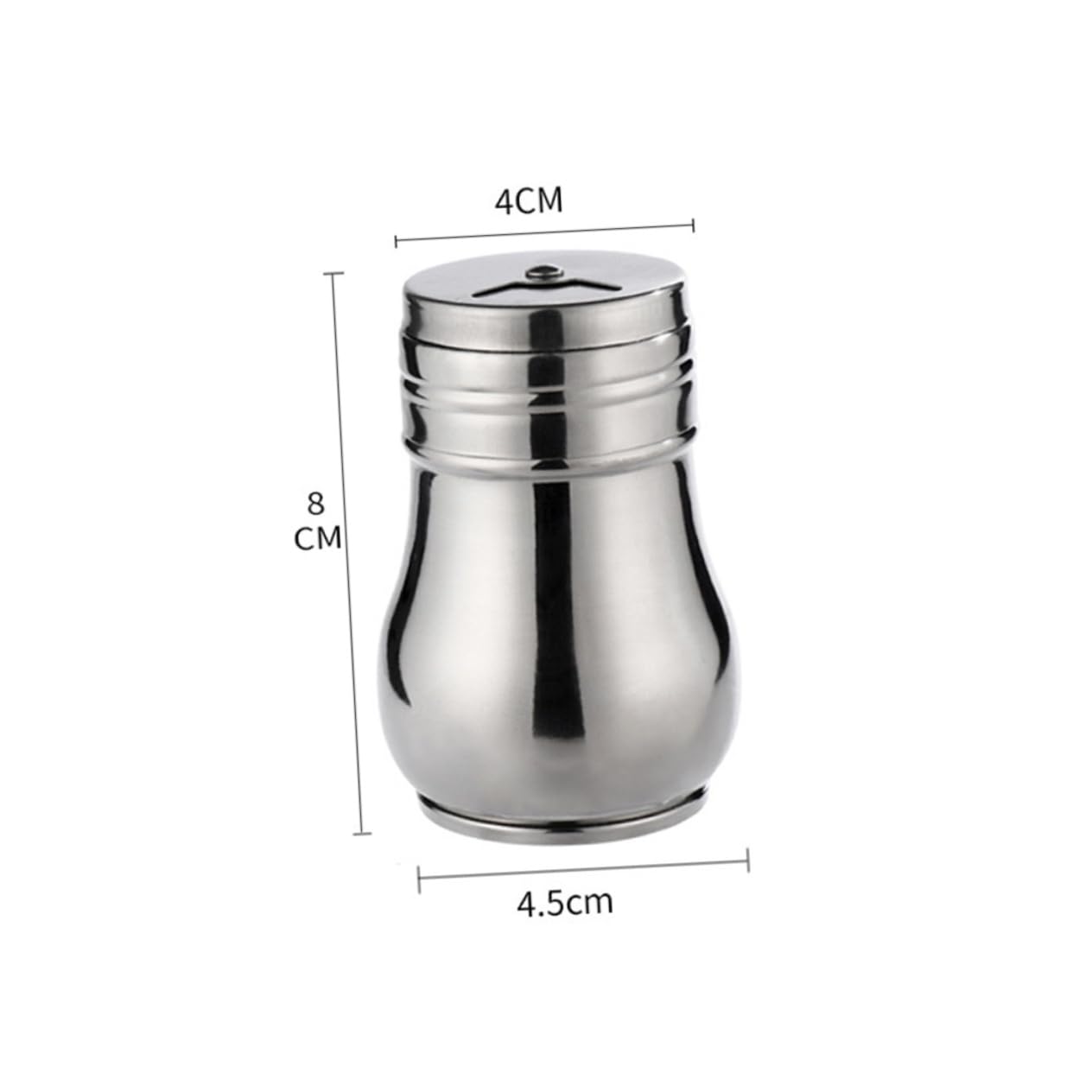 Cabilock Set of 2 Salt Pepper Stainless Steel Seasoning Jars Spice Bottle Rotating Lid for Easy Use