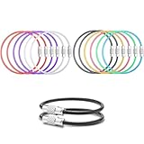 ManTangSun 12 Pack 4' Key Ring Wire Keychain Cable Keyring Keychain Holder Clips Small Loops for Car Keys, Luggage Tags, Bag Tags, Crafts (Assorted, 2mm)