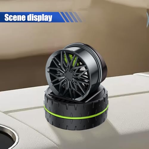Image of Wheel Car Solar Energy Air Freshener, Car Air Purifier Dashboard Ornament, Car Rotating Perfume Aromatherapy Diffuser, Automotive Interior Scents Decoration for Car Office Home (Gray)