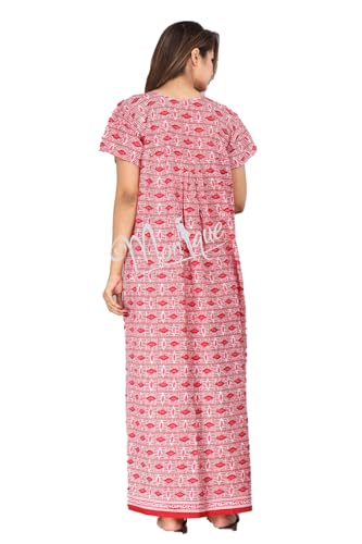 Image of Monique Brand 100% Pure Cotton Nighty for Woman | Floral Gown for Women Night Wear | Cotton Nighty for Women Stylish | Maxi for Women Cotton