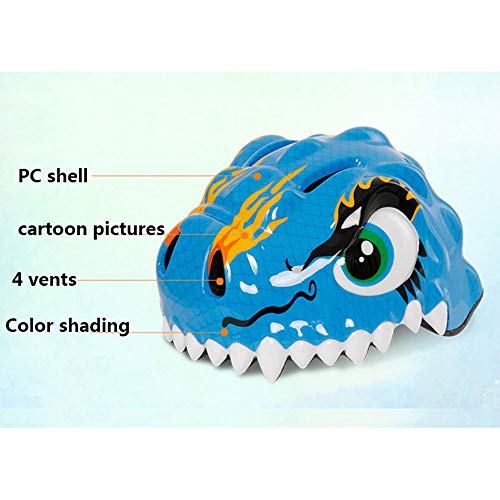 Casco de patineta infantil azul el regalo ideal de dinosaurio para niños 4