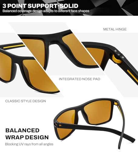 Image of FEISEDY Polarized Sunglasses for Men and Women Lightweight Frame Sun Glasses with UV400 Protection for Driving Fishing B0301