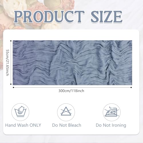 12 Pack Dusty Blue Cheesecloth Table Runner 20 x120 Inch - 10FT Boho Rustic Gauze Cheese Cloth Table Runner for Wedding, Anniversary, Baby Shower, Easter, Spring Home Decor by Weavlyn - Used condition - Image 3