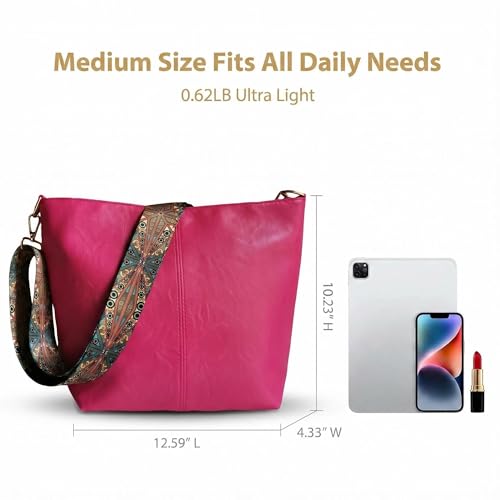 Image of Fashion Hobo Bags for Women Vegan Leather Crossbody Bag with Guitar Strap Shoulder Purses and Handbags