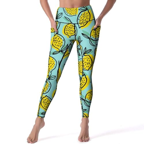 Pantalon de yoga opaque anti-roulement taille haute avec poches Lemon1