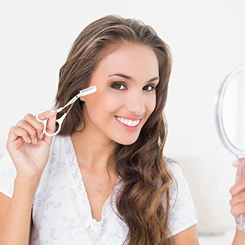 Mudder Tesoura de sobrancelha para mulheres, tesoura de aparador de sobrancelha com pente para model