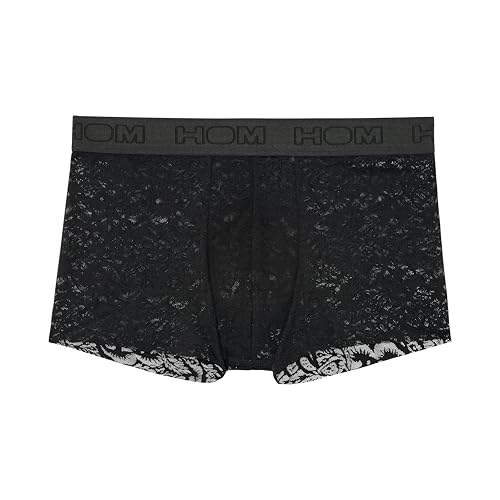 Hom Homme Boxer Court Free Cut Lace Trunks, Noir, S EU