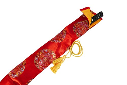 Makoto Synthetic Silk Handmade Sword Bag Royal On Red Style 209 #TOP3
