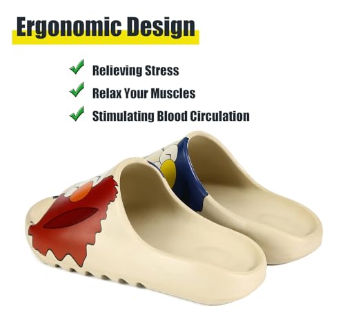 Men Women Cloud Cushion Slides EVA Pillow Slippers Cute Cartoon Print Non-Slip Shower Sandals Open Toe for Bathroom House Spa Gym Home Soft Comfy Shoes3