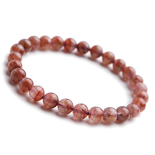 Bracelet cacoxénite précieuse violet 7mm, l'idée cadeau idéale en cristal