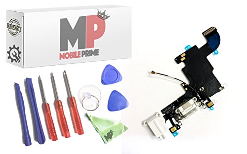 MobilePrime White Charging Port Replacement Kit Compatible for iPhone 6S (A1633, A1688, A1700) Including Repair Tools