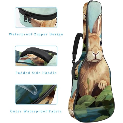 JRHEJTFZ Housse pour guitare acoustique de 1,9 cm d’épaisseur – Imperméable – Durable et élégant – Motif lapin, Multicolore., 42.9×16.9×4.7 in, Motif imprimé tendance - Les Beatles, Paul McCartney, John Lennon, RIngo Starr, George Harrison JRHEJTFZ Housse pour guitare acoustique de 1,9 cm d'épaisseur - Imperméable - Durable et élégant - Motif lapin, Multicolore., 42.9x16.9x4.7 in, Motif imprimé tendance – Image 5